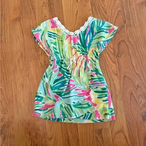 Lilly Pulitzer Tropical Cinch-Waist Tunic in Green, Pink & Yellow